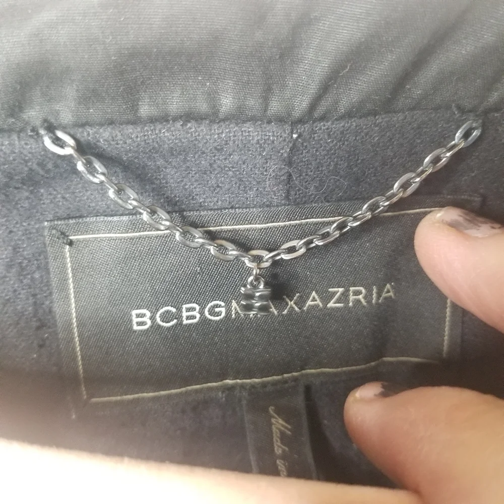 BCBG Bernice black leather mixed jacket